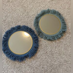 Target Fringe Accent Mirrors - Navy and Teal